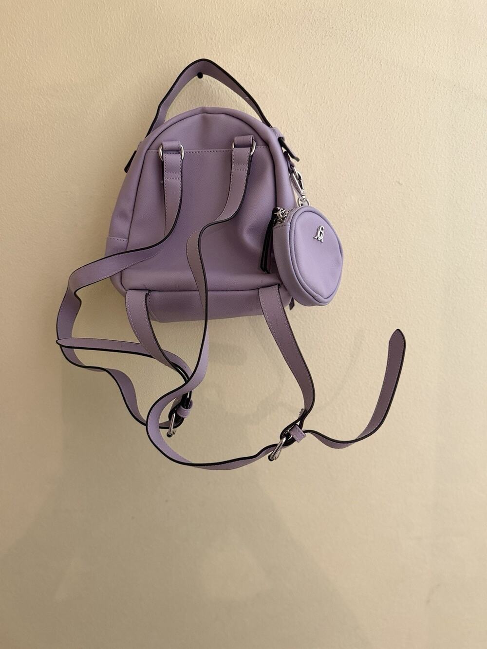 Steve Madden Lavender Mini Backpack Purse w/ Matching Coin Pouch Purple